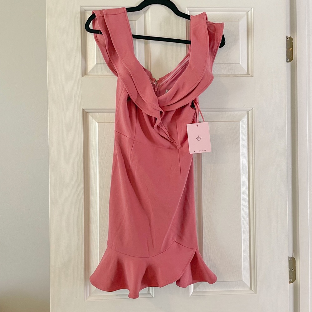 BRAND NEW HELLO MOLLY CARRYING YOUR LOVE DRESS ROSE